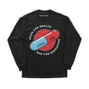Object of Power nerdy gamer anime tabletop roleplaying Long Sleeve Tee Chill Pill Long Sleeve Tee Front Print / Black / XS