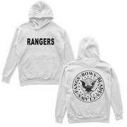 Object of Power nerdy gamer anime tabletop roleplaying Hoodie Rangers Rock Band Hoodie Chest & Back Prints / White / S