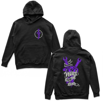 Object of Power nerdy gamer anime tabletop roleplaying Hoodie Rogue's Dagger Hoodie Chest & Back Prints / Black / S