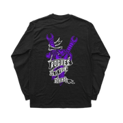 Object of Power nerdy gamer anime tabletop roleplaying Long Sleeve Tee Rogue's Dagger Long Sleeve Tee Chest & Back Prints / Black / XS