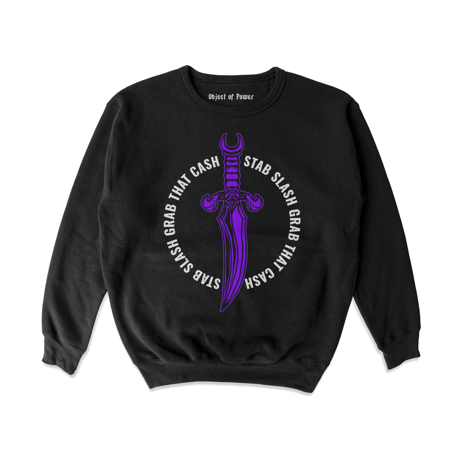 Object of Power nerdy gamer anime tabletop roleplaying Sweatshirt Rogue's Dagger Sweatshirt Front Print / Black / S