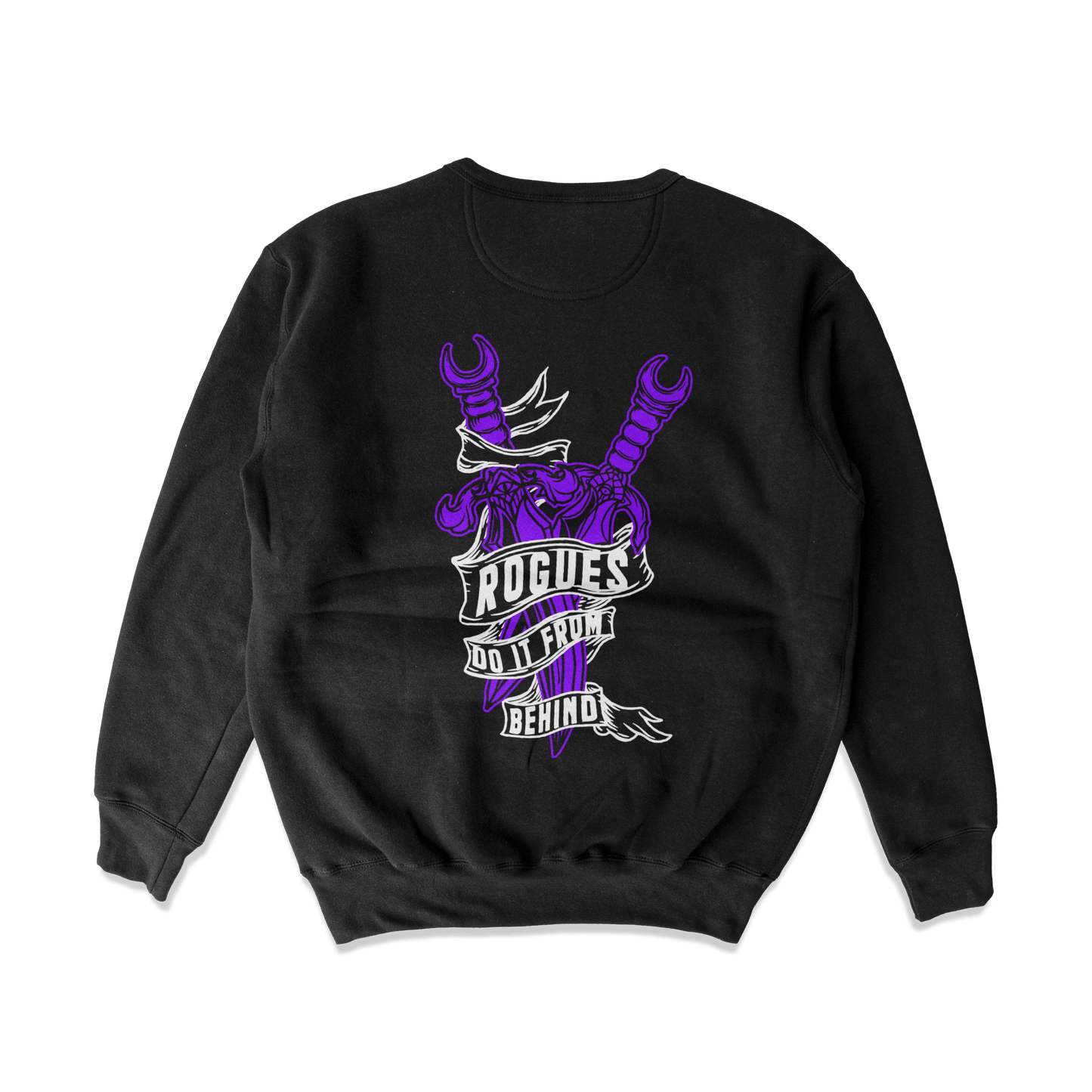 Object of Power nerdy gamer anime tabletop roleplaying Sweatshirt Rogue's Dagger Sweatshirt Back Print / Black / S