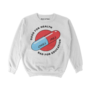 Object of Power nerdy gamer anime tabletop roleplaying Sweatshirt Chill Pill Sweatshirt Front Print / White / S
