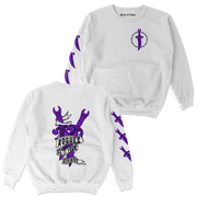 Object of Power nerdy gamer anime tabletop roleplaying Sweatshirt Rogue's Dagger Sweatshirt Chest, Back, & Sleeve Prints / White / S